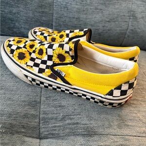 Vans Sunflower Checkered Slip-Ons